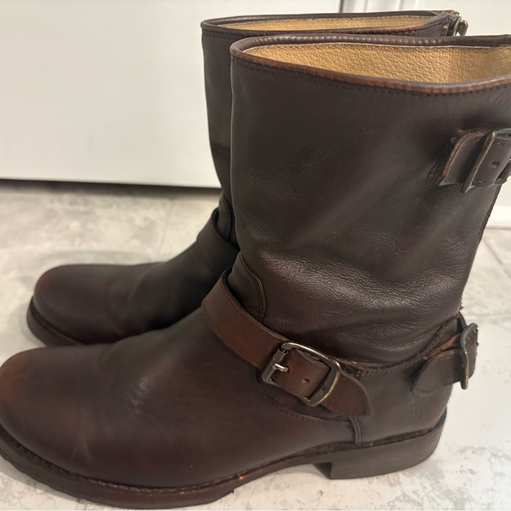 Classic Brown Leather Frye Boots
